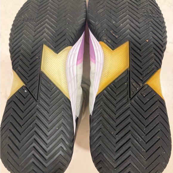 Adidas Men’s Ubersonic 4.1 (Cloud White/Grey Four/Sandy Pink Metallic) - Picture 5 of 6